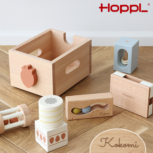 HOPPL スタッキングボックストイ　いちご（奏でるつみき）